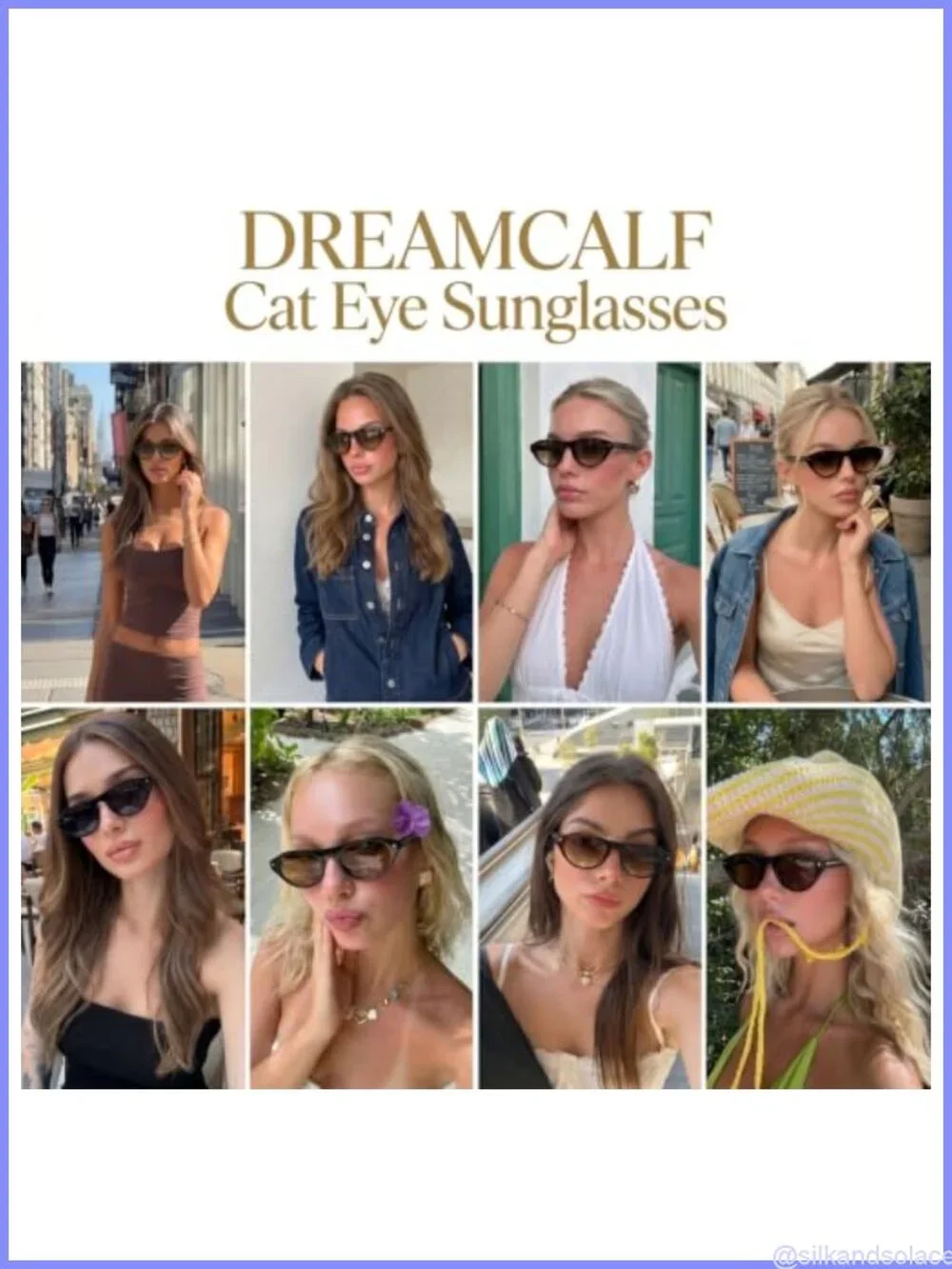 Oval Cat Eye Sunglasses UV400 Retro Full Frame Women's Shades